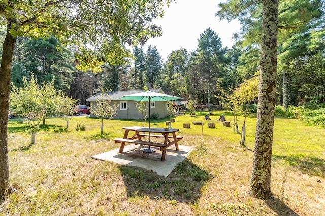 view of yard with a patio area