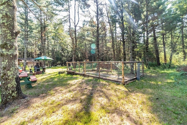 view of yard featuring a garden