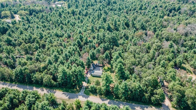 bird's eye view featuring a view of trees