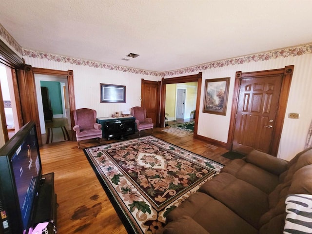 living room featuring light wood-type flooring