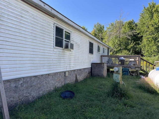 N9185 9th Ave, New Lisbon, WI 53950 - view of yard with a wooden deck and cooling unit