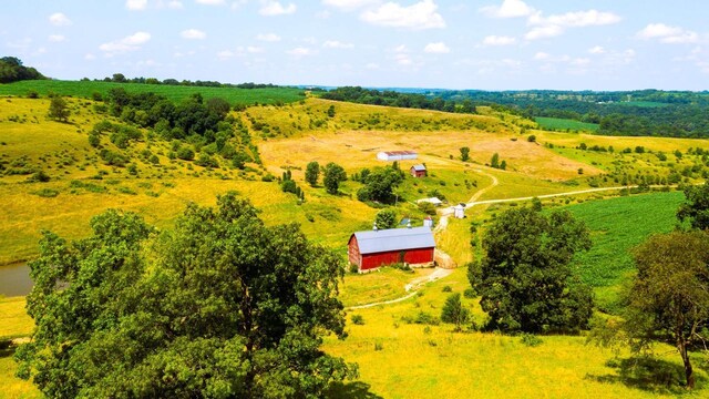 drone / aerial view featuring a rural view