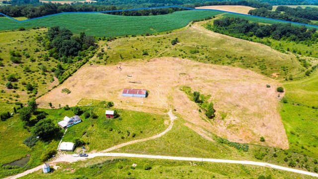 drone / aerial view with a rural view