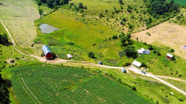 bird's eye view with a rural view