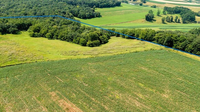 drone / aerial view with a rural view