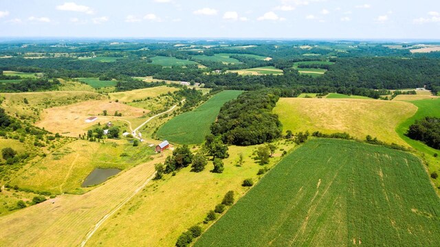 bird's eye view featuring a rural view