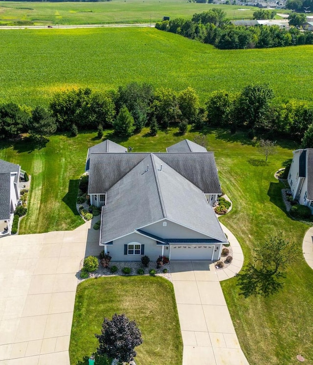 drone / aerial view featuring a rural view