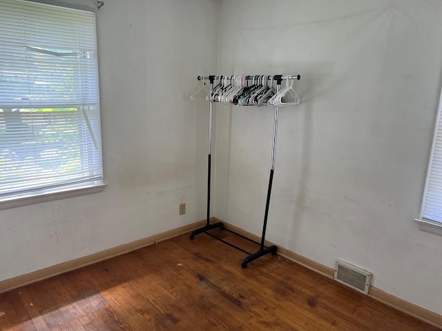 empty room featuring hardwood / wood-style floors