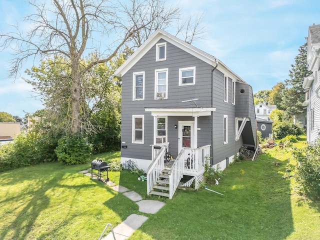 view of front of house with a front yard