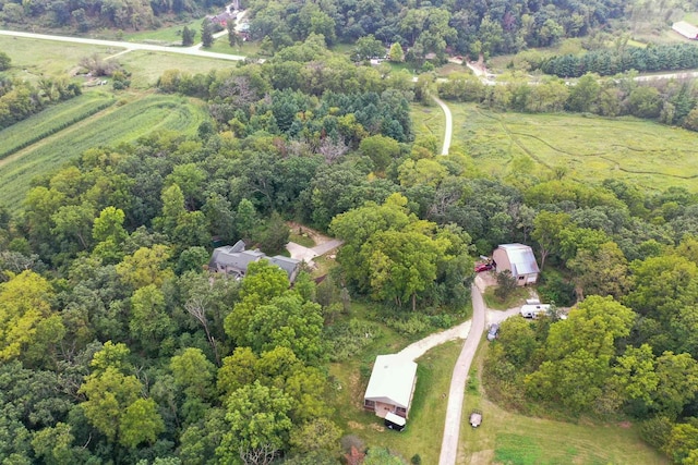 aerial view featuring a rural view