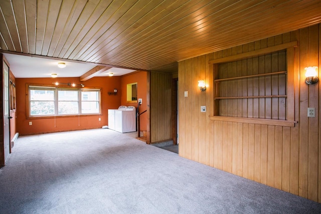 view of stable with washer and dryer