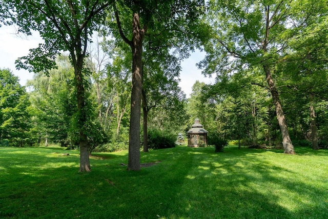 view of yard featuring a gazebo