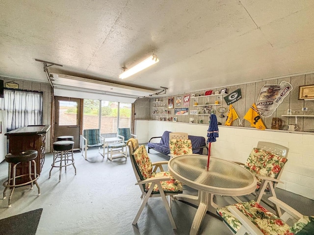 interior space featuring concrete floors