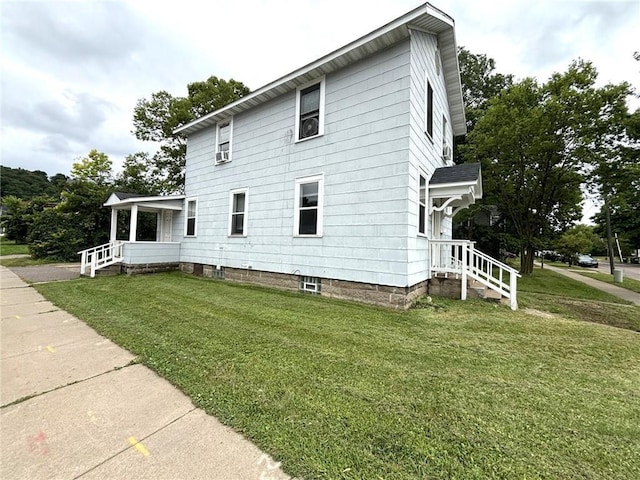 exterior space with a yard