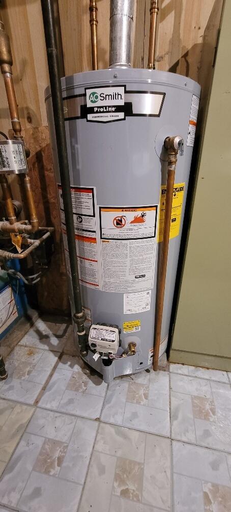 utilities featuring gas water heater