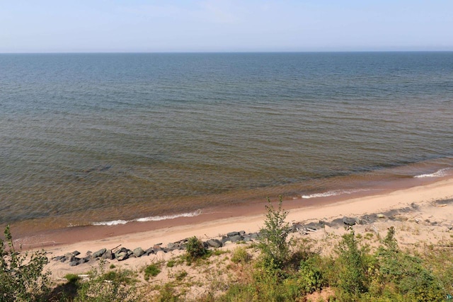 property view of water featuring a view of the beach