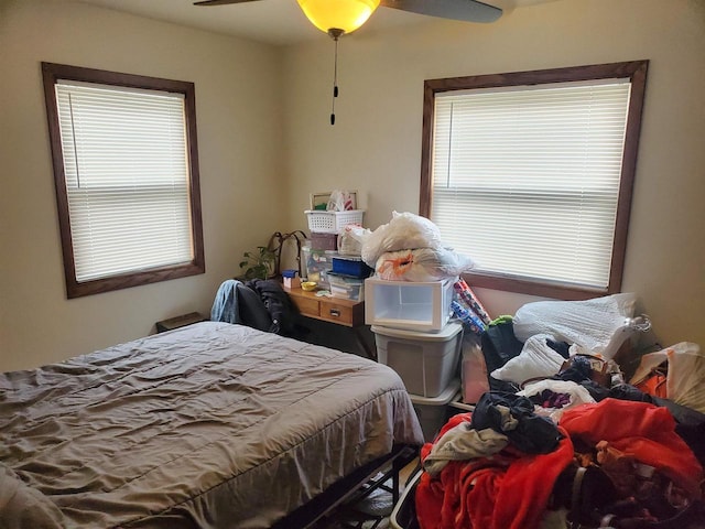 bedroom featuring a ceiling fan