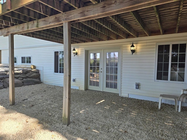 view of patio / terrace featuring french doors