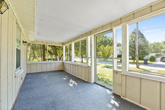 view of unfurnished sunroom