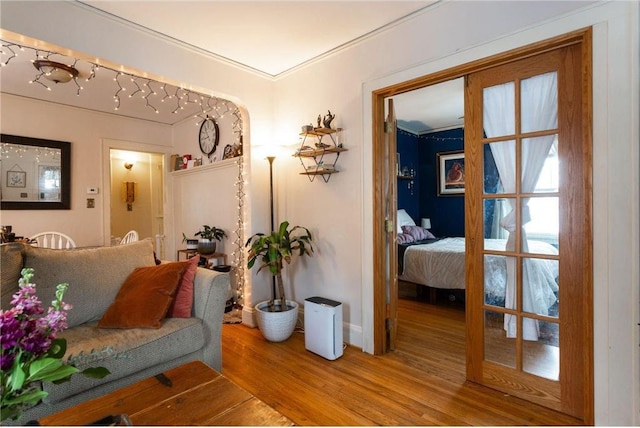 corridor featuring hardwood / wood-style flooring