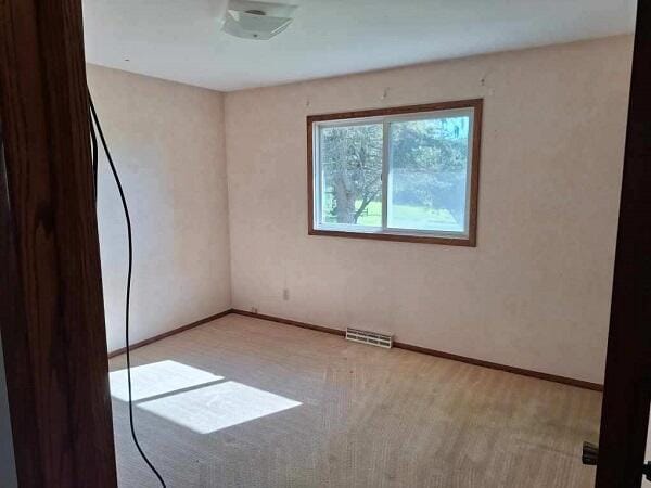 spare room with light colored carpet