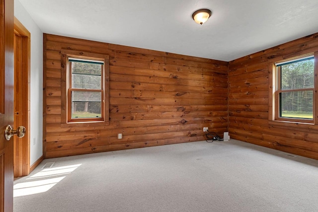 spare room with light carpet and plenty of natural light