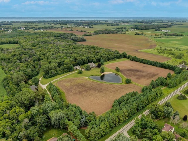 aerial view with a rural view