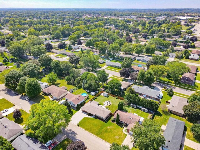 bird's eye view with a residential view