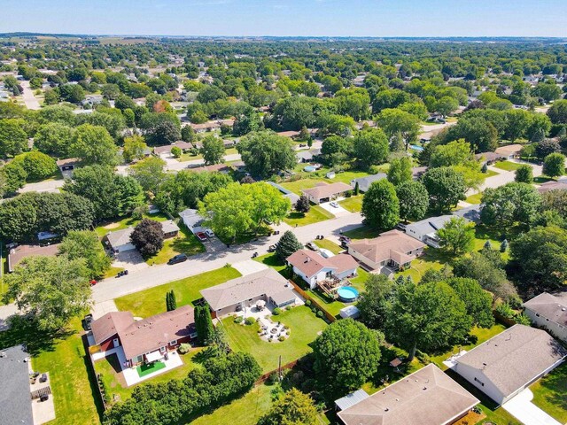 drone / aerial view with a residential view