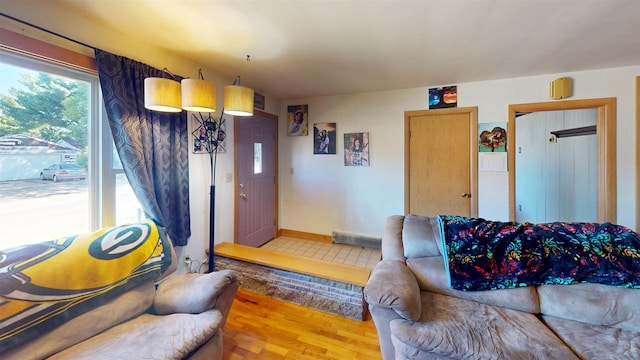 living room featuring hardwood / wood-style flooring