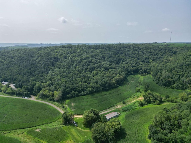 bird's eye view with a rural view