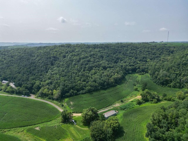 drone / aerial view with a rural view