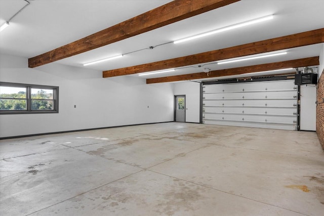 garage with baseboards