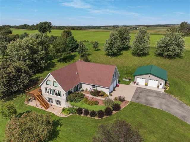 bird's eye view with a rural view