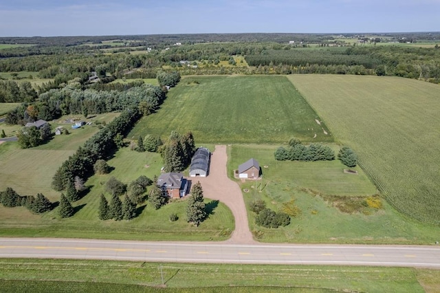 bird's eye view with a rural view