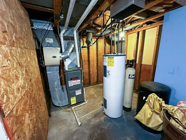 utilities with heating unit and water heater