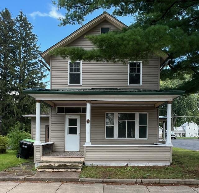 view of front of property with covered porch