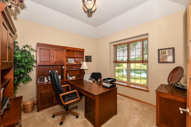 view of carpeted office