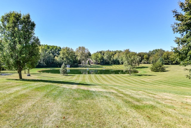 view of yard featuring a water view