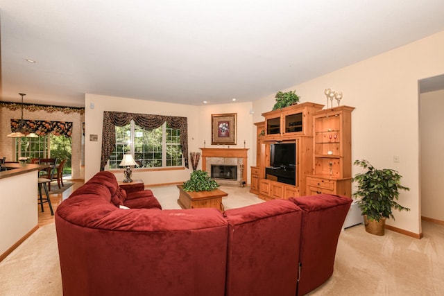 view of carpeted living room