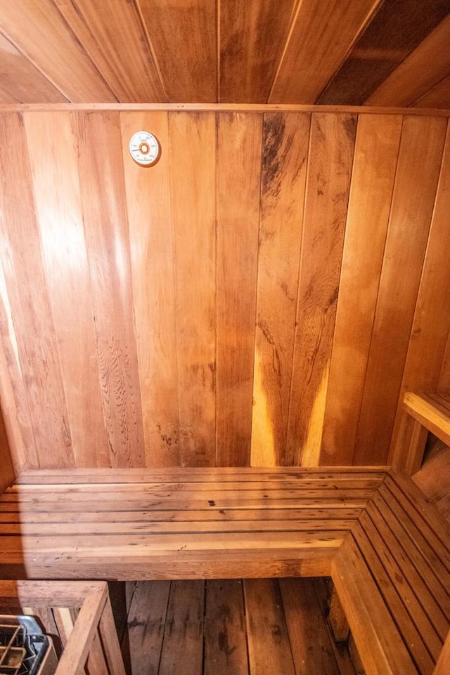 view of sauna