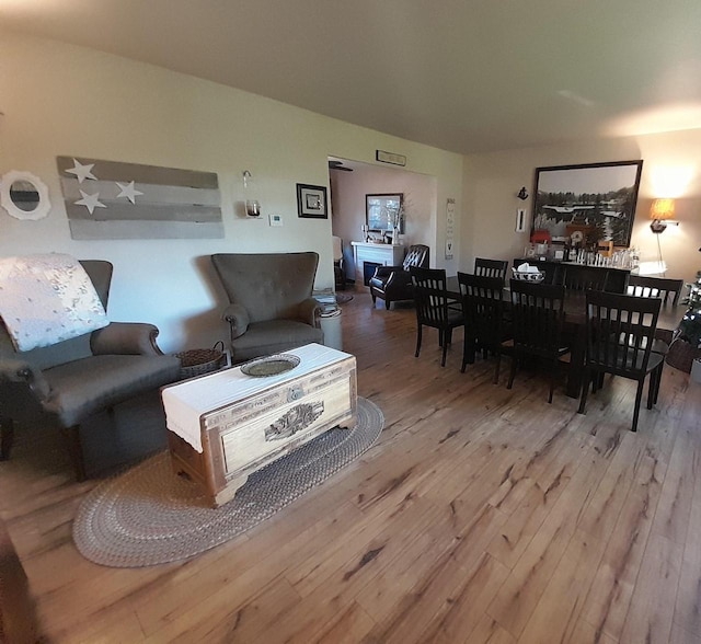 living room featuring wood-type flooring