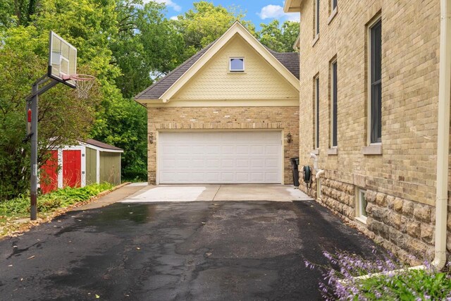 view of garage