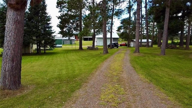 view of community featuring a yard