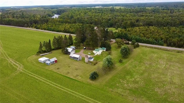 aerial view featuring a rural view