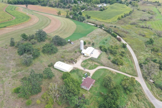 aerial view with a rural view