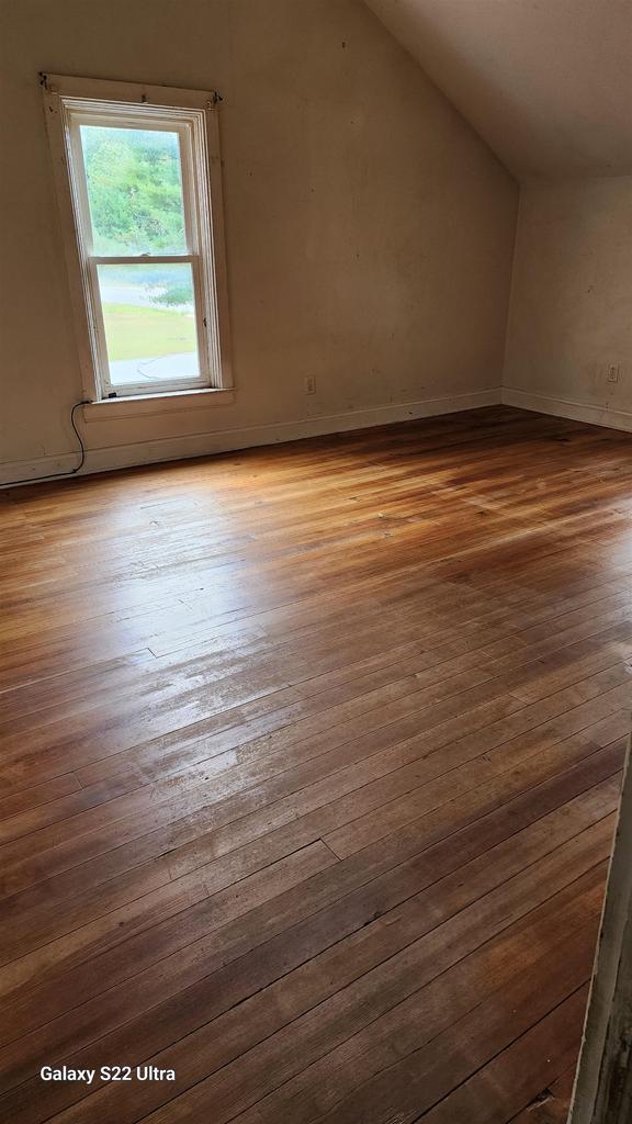 N697 County Rd N, Neshkoro, WI 54960 - bonus room with wood-type flooring, vaulted ceiling, and baseboards