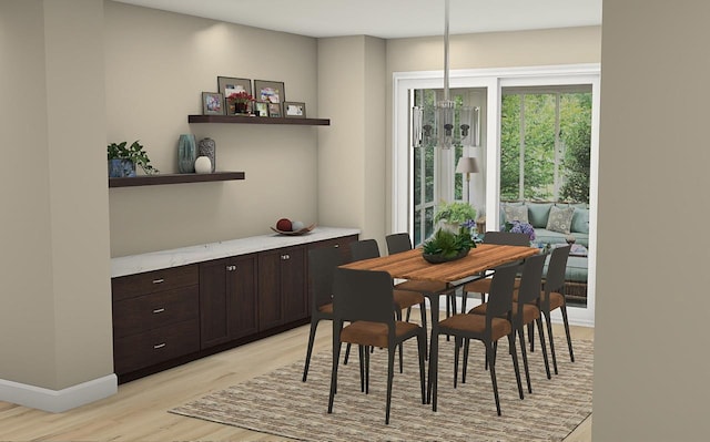 dining area featuring light hardwood / wood-style flooring