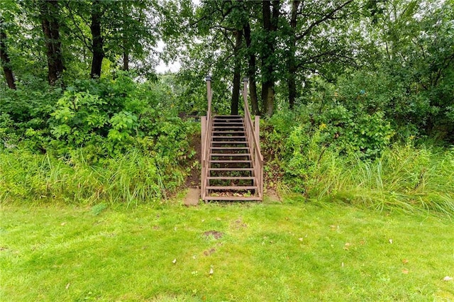 N1071 Ranch Rd, Holcombe, WI 54745 - view of yard featuring stairs