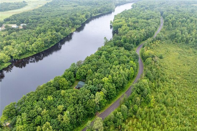 N1071 Ranch Rd, Holcombe, WI 54745 - drone / aerial view featuring a water view and a view of trees
